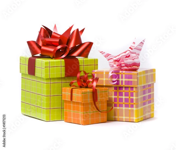 Obraz Three gift box studio shot