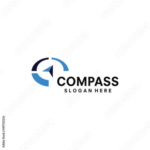 Fototapeta compass logo vector icon illustration
