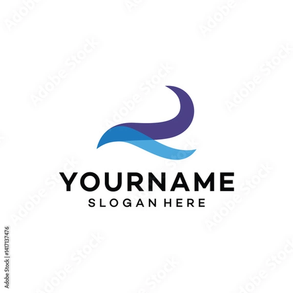 Fototapeta abstract Wave logo vector icon illustration