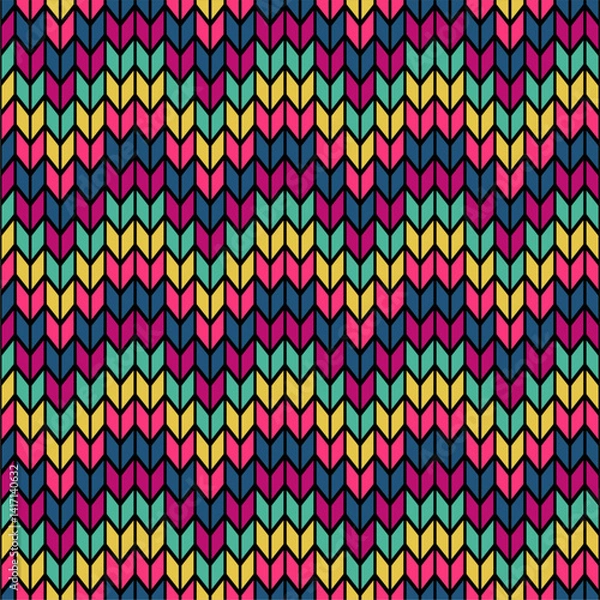 Fototapeta Knitted background pattern wallpaper knitting decorative print handmade textile knitting handiwork	
