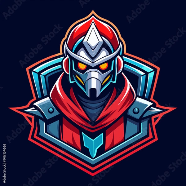 Obraz Futuristic Robot Gamer Avatar Design. Cyberpunk Style