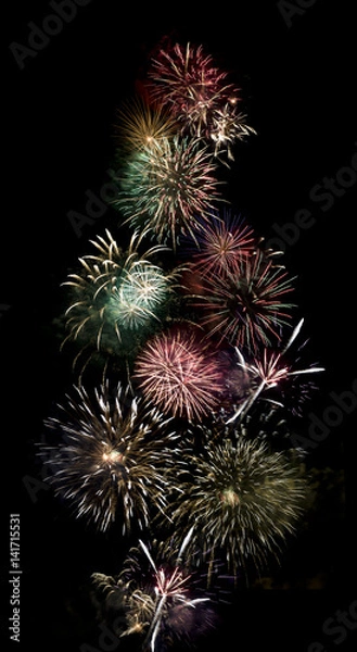Fototapeta Beautiful fireworks explode