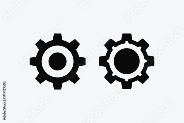 Obraz Vector gear icon set, isolated with white background