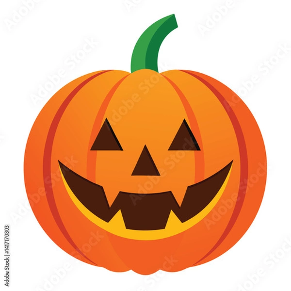 Fototapeta Halloween pumpkin, Jack O Lantern isolated on white background
