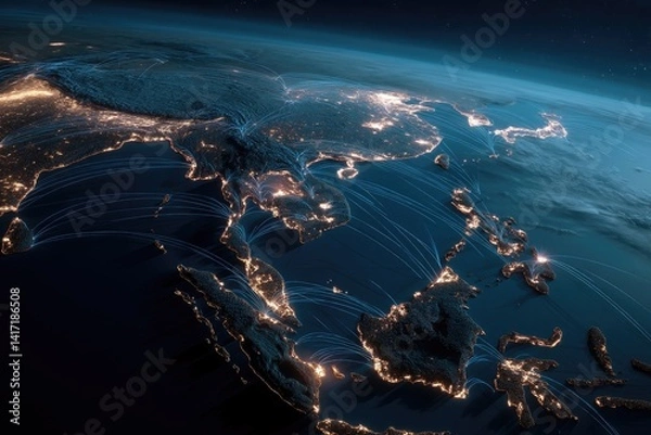 Obraz Global network of lights