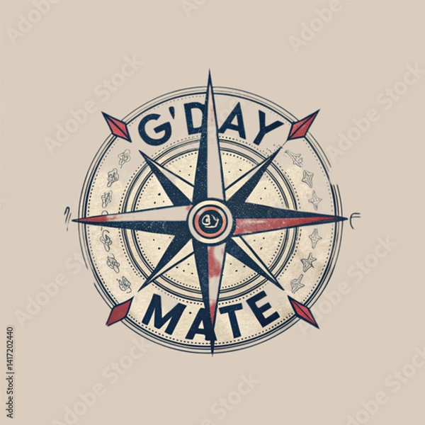 Obraz G'day Mate Text Design for T-Shirts – Aussie Slang Vector Graphic