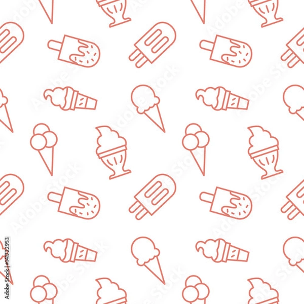 Fototapeta Icecream seamless pattern background