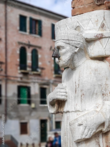 Obraz Sior Rioba statue with iron nose, Cannaregio area, Venice