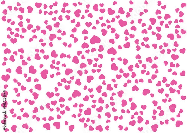 Fototapeta ハート柄の背景 桃色系の単色 ハート