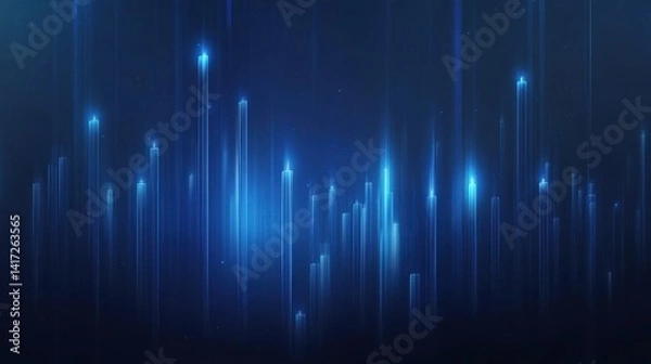 Obraz Abstract blue glowing lines resembling data streams, futuristic and dynamic