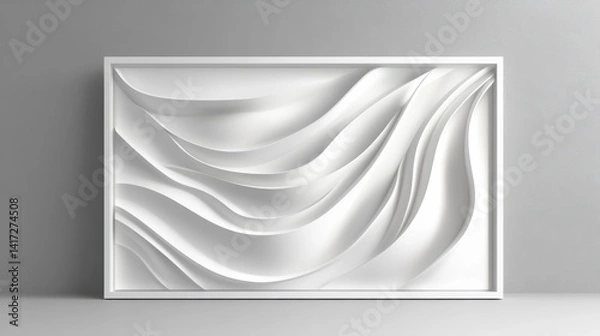Fototapeta Frame mockup, ISO A0 paper size. wall poster mockup. Interior mockup. background. Modern interior design. 3D render illustration
