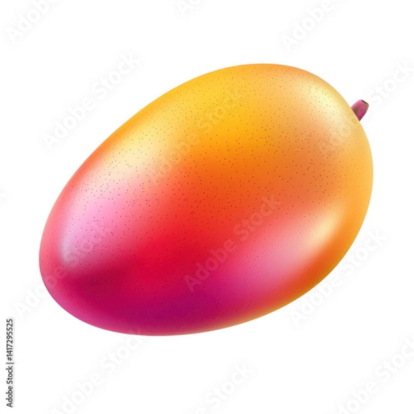 Obraz vibrant mango with smooth, glossy surface showcasing gradient of yellow, orange, and red hues, evoking sense of freshness and tropical delight