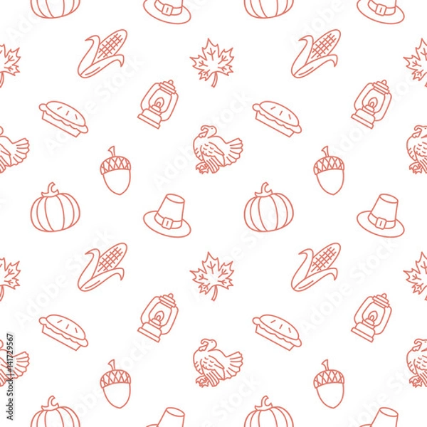 Obraz Thanksgiving day seamless pattern background