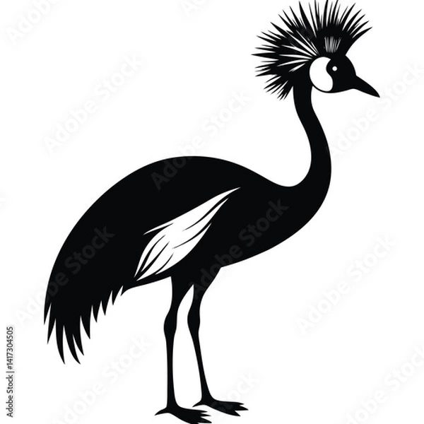 Fototapeta crowned crane vector animal