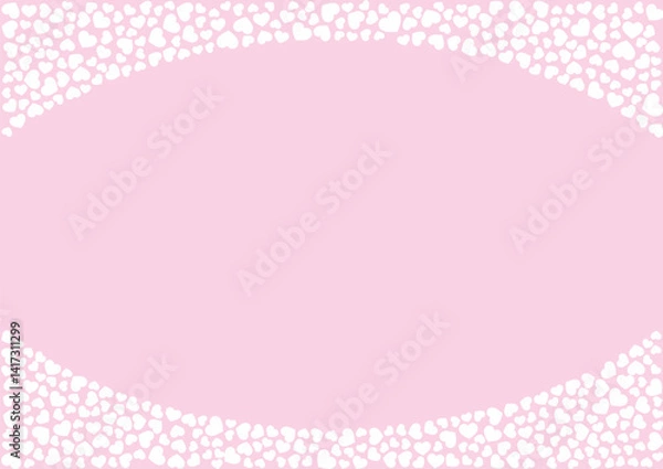 Fototapeta ハート柄の背景 桃色系の単色 白抜き ハート