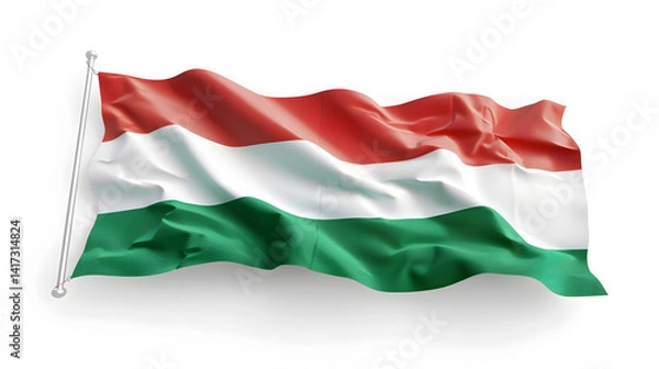 Fototapeta High-quality Hungary flag isolated on white background for graphic design projects