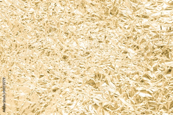 Fototapeta Gold wrinkled paper texture abstract background