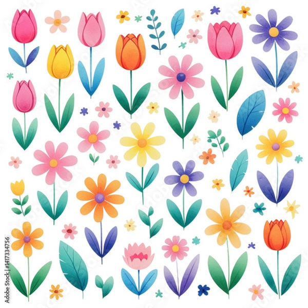 Fototapeta seamless pattern with tulips