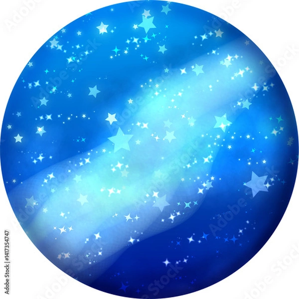 Obraz 手描きの天の川アイコンイラスト