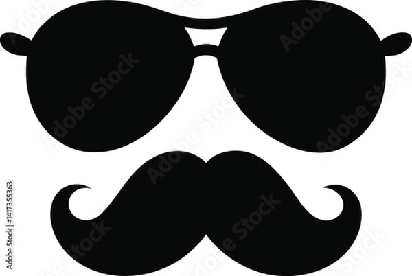 Obraz sunglasses with mustache vector illustration