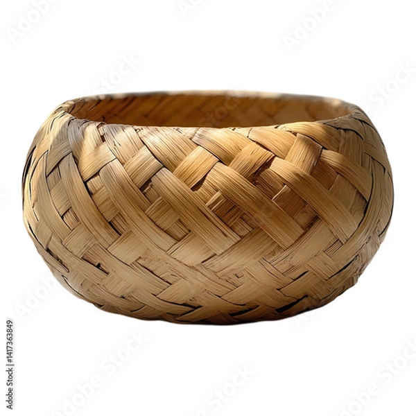 Fototapeta Intricate woven basket showcases artisan craftsmanship and natural beauty in a delicate design perfect for any home decor on transparent background