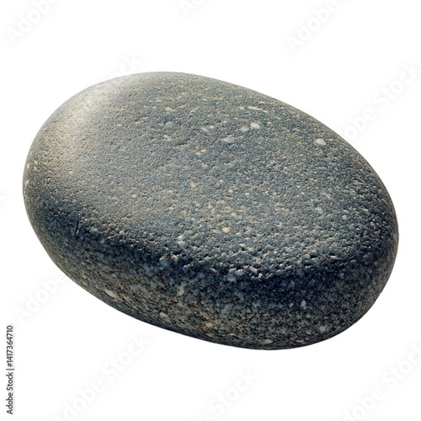 Fototapeta Smooth, gray stone resting peacefully on a gentle hillside under warm sunlight and clear blue skies in a serene outdoor setting on transparent background