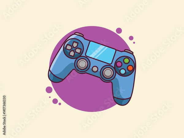 Fototapeta Game Controller Cartoon Vector Illustration. Gaming Joystick Concept Vector. Cartoon images for, icons, coloring books, backgrounds, and more. Flat Cartoon Style