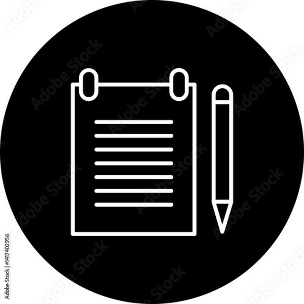 Obraz Notes Vector Line Black Circle Icon Design