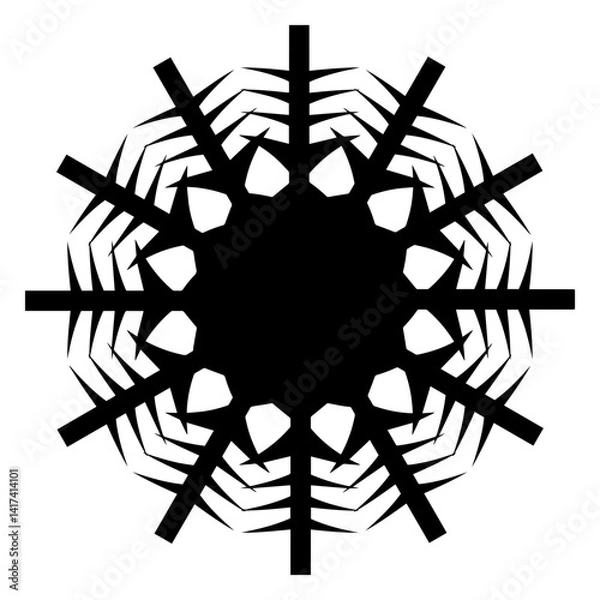 Fototapeta Geometric Form Presented As A Black Outline 