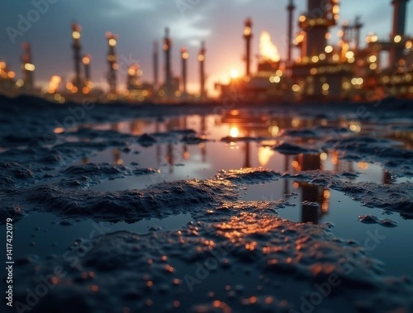 Obraz Industrial Sunset Reflections