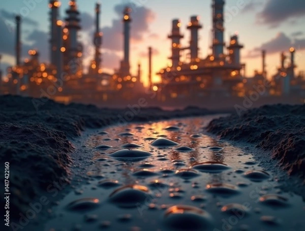 Obraz Industrial Twilight Reflections