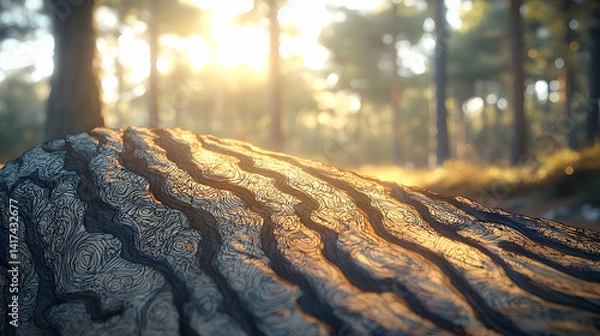 Obraz Sunlight on a weathered tree stump