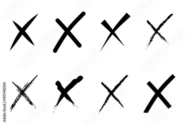 Obraz バツマーク　セット　ベクター