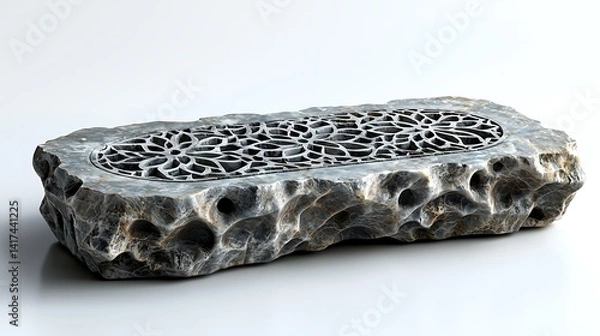 Fototapeta Sculpted stone foam texture realistic abstract pattern high resolution image