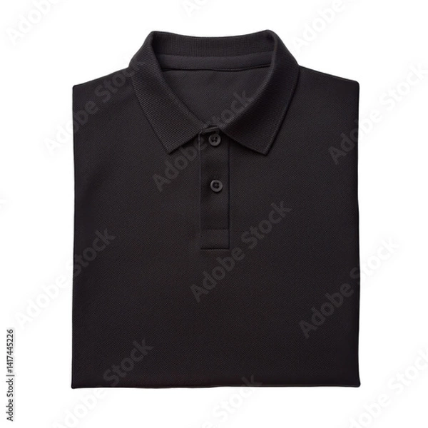 Obraz Folded polo shirt isolated on PNG transparent background, cut out