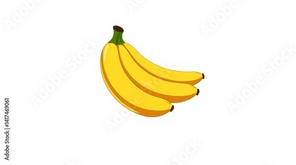 Obraz Single Ripe Banana on White Background – Minimal Fruit Concept