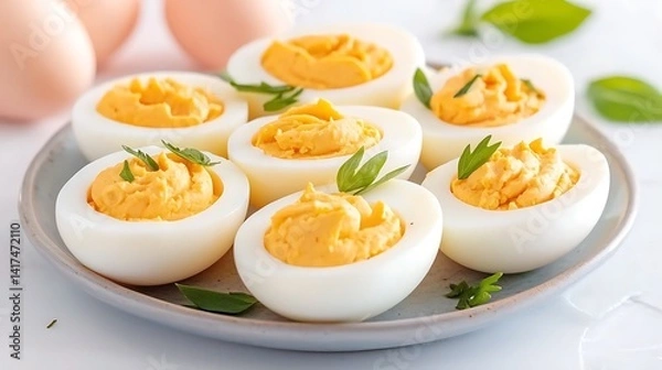 Fototapeta Deviled Eggs on Plate (1)