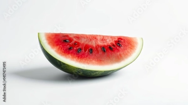 Fototapeta Perfect Ripe Strawberry on White Background – Hyperreal Close-Up