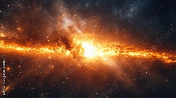 Fototapeta Cosmic explosion nebula; space background