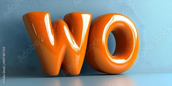 Obraz Orange 3D Letters WO Abstract Background