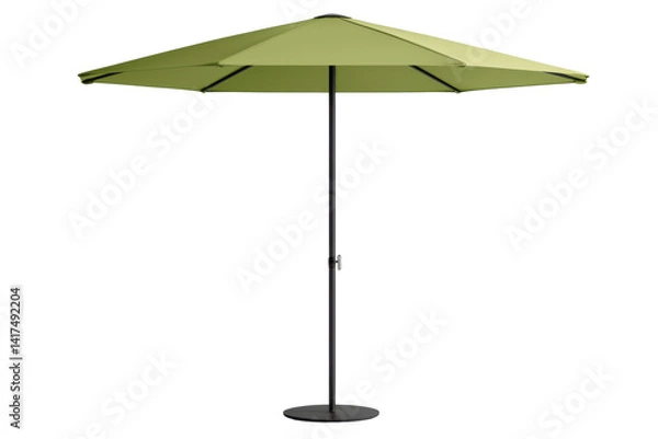 Obraz Green patio umbrella isolated on PNG transparent background, cut out