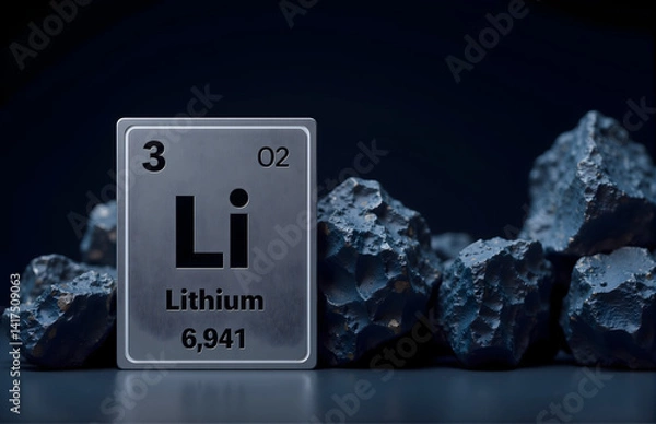 Obraz Lithium Element and Ore - A Glimpse into Chemistry