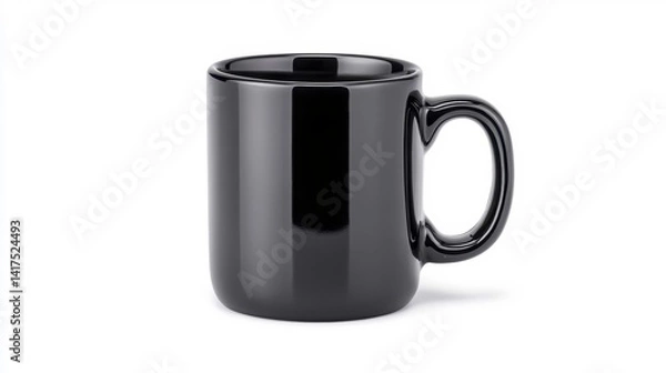 Fototapeta Gray mug mockup isolated on white background. Generative AI