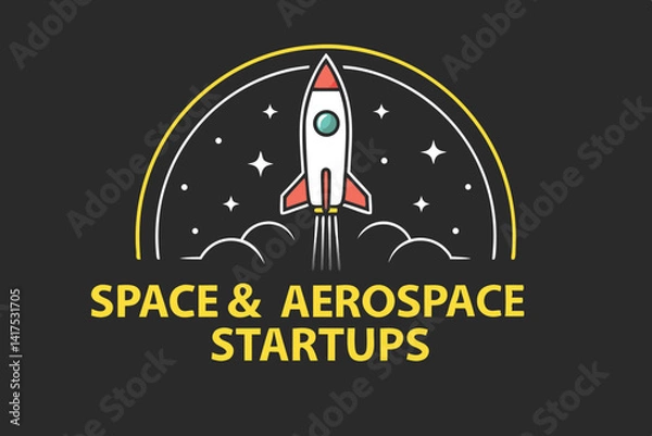 Obraz Space and Aerospace Startups Rocket Launch Design Graphic