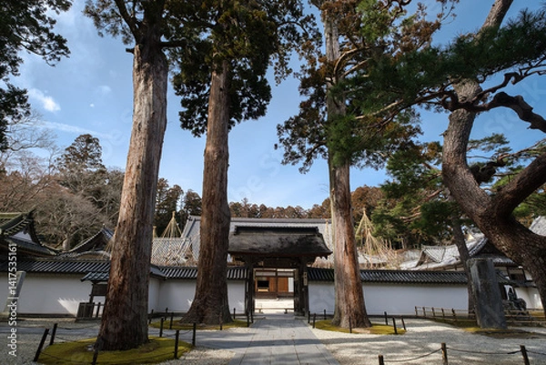 Obraz Middle Gate and Hondo (Main Hall) of Zuiganzi Temple in Matsushima, Miyagi, Japan