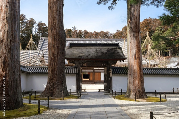 Obraz Middle Gate and Hondo (Main Hall) of Zuiganzi Temple in Matsushima, Miyagi, Japan