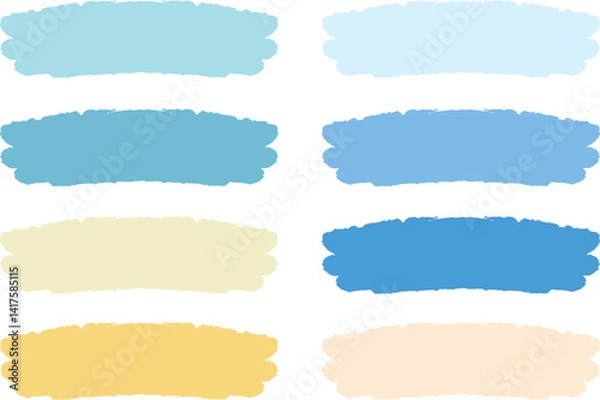 Fototapeta summer marine colors abstract creative brush strokes set