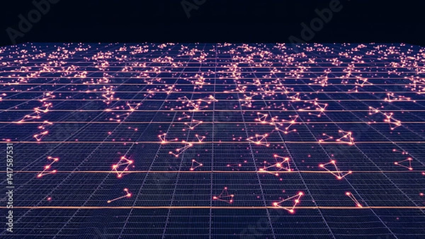 Fototapeta Holographic quantum memory grid with layered transparent planes