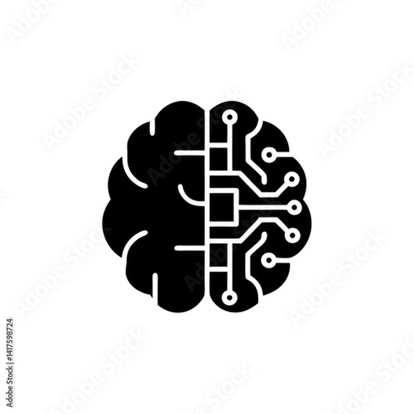 Obraz creative details AI brain chip icon Vector Illustration 