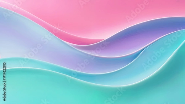 Fototapeta Soft abstract color transitions in elegant gradient waves. Clean and modern aesthetic for professional use.